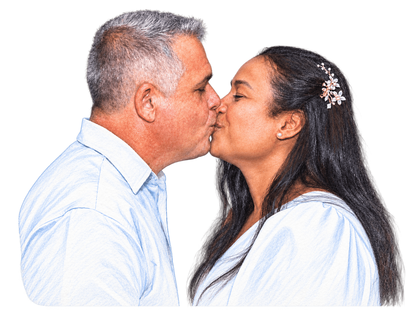Rafaela e Jairo se beijando